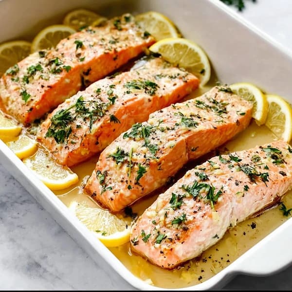 oven baked salmon baking